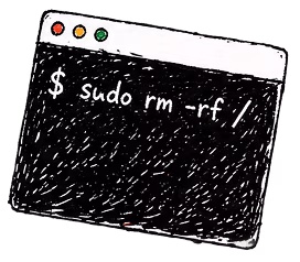 “sudo rm -rf” sticker